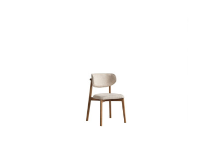 Silla de comedor elegante y confortable en beige de madera de calidad exclusiva.